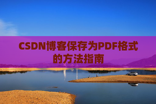 CSDN博客保存为PDF格式的方法指南